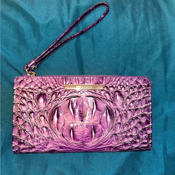 Brahmin purple wristlet
